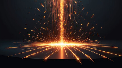 Shower of sparks from weld metal