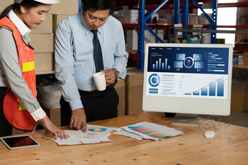 Business data dashboard provide business intelligence analytic for marketing strategy planning snugly with big data set to analyze customer demands and foreseeing business future