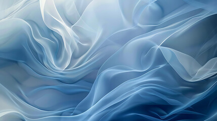 Obraz premium Ethereal Flowing Blue and White Fabric