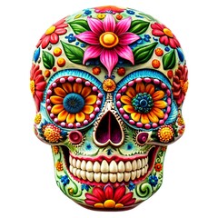 Day of the Dead Skull with Monarch butterfly