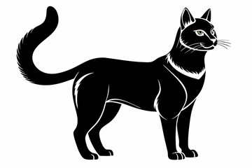 Cute Cat Silhouette Vector Illlustration