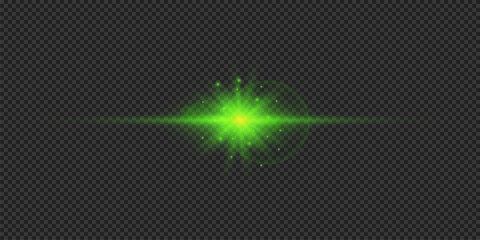 Green horizontal light effect of lens flares