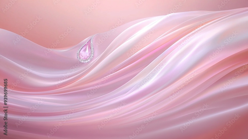 Sticker pink and white background featuring multiple layers of water droplets