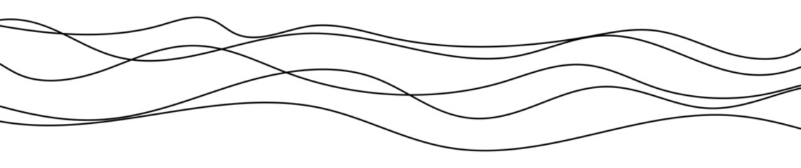 Thin curved wavy lines