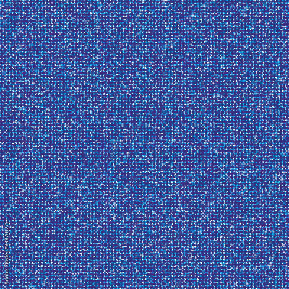 Poster abstract pattern featuring squares in multiple colors with a blue gradient of dark and light shades.