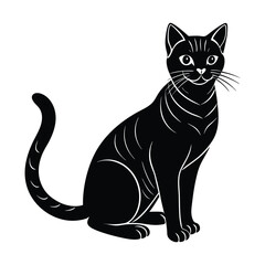 silhouette of a cat on a white background