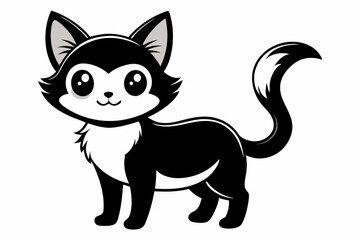 Cute Cat Silhouette Vector Illlustration