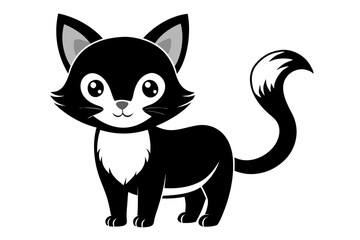 Cute Cat Silhouette Vector Illlustration