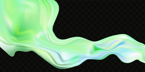 Abstract  holographic wave.Flow iridescent fluid.Dynamic spectrum ribbon.