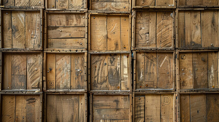 Stacked cardboard moving and shipping boxes. 