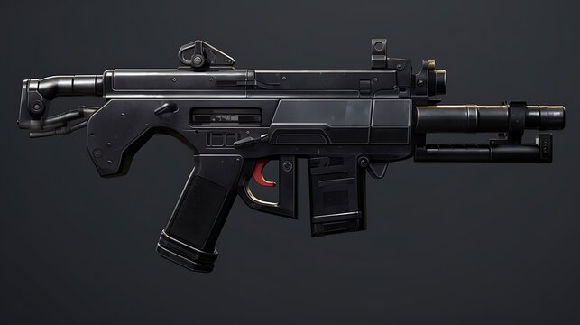A UMP gun presented in a detailed and clear visual display

