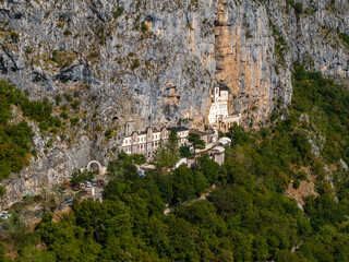 The Ostrog Monastery is a monastery of the Serbian Orthodox Church situated against an almost vertical background,high up in the large rock of Ostroška Greda, in Montenegro