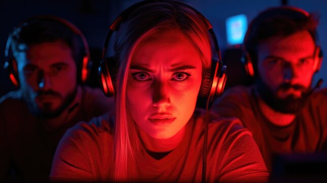 A diverse team collaborates in a dark office, focusing on AI cyber security challenges