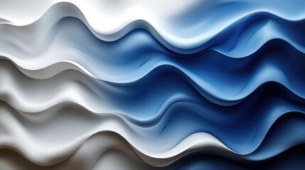 Fototapeta premium Abstract Blue and White Waves