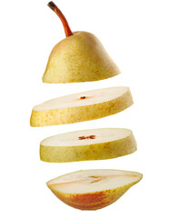 slice of pear on white 
