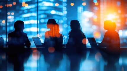 People engage in work activities in a stylish business lounge environment