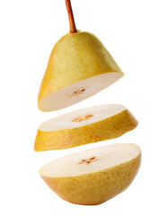 slice of pear on white 