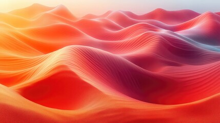 Fototapeta premium Abstract Red and Orange Wavy Landscape
