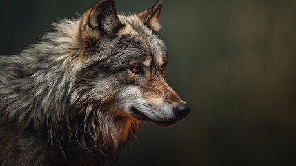 Fototapeta premium A wolf captured against a striking and dynamic background scene 