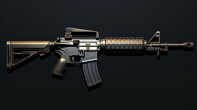 An M416 gun displayed against a clean, neutral background setting
