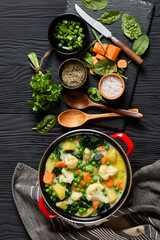 Kesakeitto, Finnish summer vegetable soup in a pot