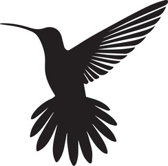  flying hummingbird silhouette vector art illustration