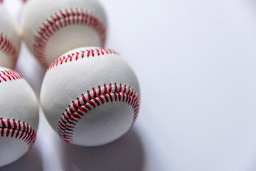 baseball balls on white background.