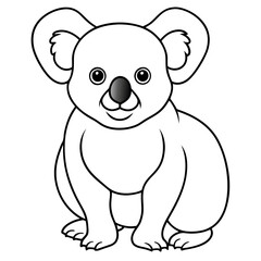 Adult Koala Line Art Vector