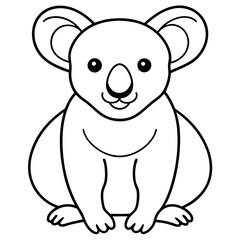 Adult Koala Line Art Vector