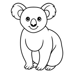 Adult Koala Line Art Vector