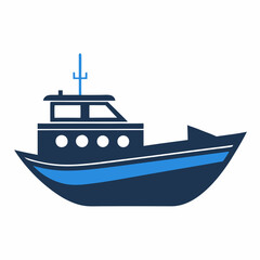 Fototapeta premium Boat silhouette icon vector art illustration in white background