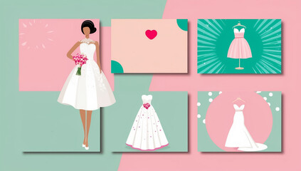 wedding, dress, design, illustration