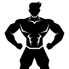 Fitness gym boy silhouette vector