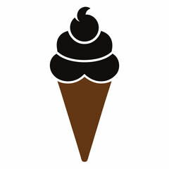  Ice cream cone silhouette vector art illustration
