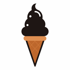  Ice cream cone silhouette vector art illustration