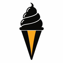  Ice cream cone silhouette vector art illustration