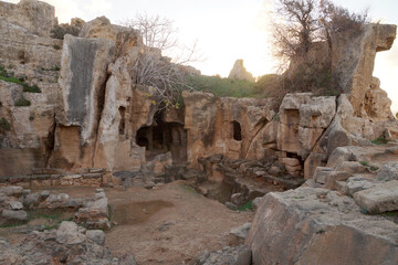 ruins of the royal tombs in Paphos, Cyprus
