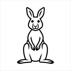kangaroo icon or modern line symbol. Vector line art and icon design with bold outline. Black and white Pixel Perfect minimalistic symbol isolated white background. Silhouette simple thin sign