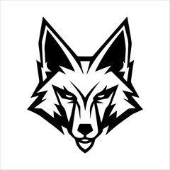 jackal icon or modern line symbol. Vector line art and icon design with bold outline. Black and white Pixel Perfect minimalistic symbol isolated white background. Silhouette simple thin sign