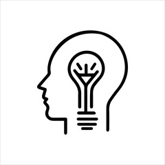 Idea icon or modern line symbol. Vector line art and icon design with bold outline. Black and white Pixel Perfect minimalistic symbol isolated white background. Silhouette simple thin sign