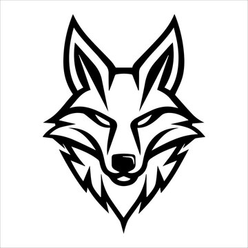 recommend clip art: jackal icon or modern line symbol. Vector line art and icon design with bold outline. Black and white Pixel Perfect minimalistic symbol isolated white background. Silhouette simple thin sign