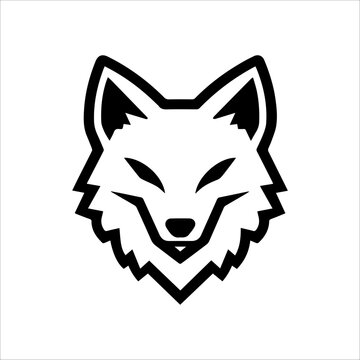 recommend clip art: jackal icon or modern line symbol. Vector line art and icon design with bold outline. Black and white Pixel Perfect minimalistic symbol isolated white background. Silhouette simple thin sign