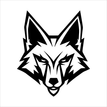 recommend clip art: jackal icon or modern line symbol. Vector line art and icon design with bold outline. Black and white Pixel Perfect minimalistic symbol isolated white background. Silhouette simple thin sign