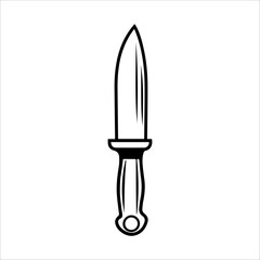 Knife icon or modern line symbol. Vector line art and icon design with bold outline. Black and white Pixel Perfect minimalistic symbol isolated white background. Silhouette simple thin sign