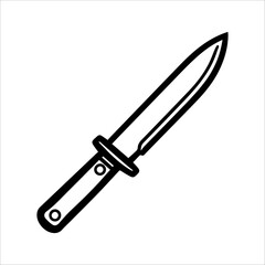 Knife icon or modern line symbol. Vector line art and icon design with bold outline. Black and white Pixel Perfect minimalistic symbol isolated white background. Silhouette simple thin sign