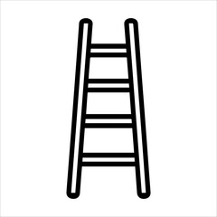 Ladder icon or modern line symbol. Vector line art and icon design with bold outline. Black and white Pixel Perfect minimalistic symbol isolated white background. Silhouette simple thin sign