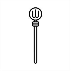 Mace icon or modern line symbol. Vector line art and icon design with bold outline. Black and white Pixel Perfect minimalistic symbol isolated white background. Silhouette simple thin sign