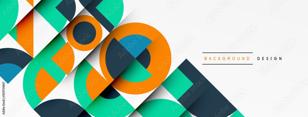 Aufkleber modern geometrical abstract background - circles. business or technology presentation design