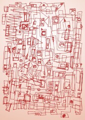 abstract red line hand draw background