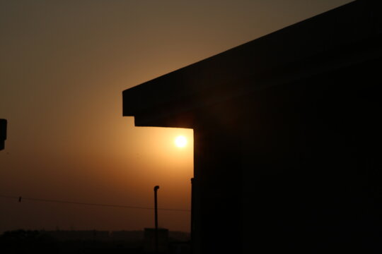 Bulding Shadow During Sunset
